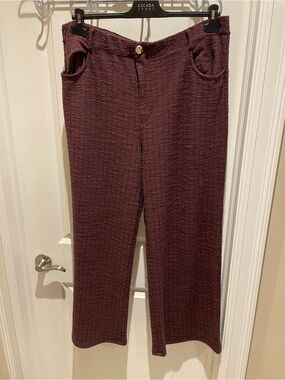 H&M Tweed Plum Knit Trousers